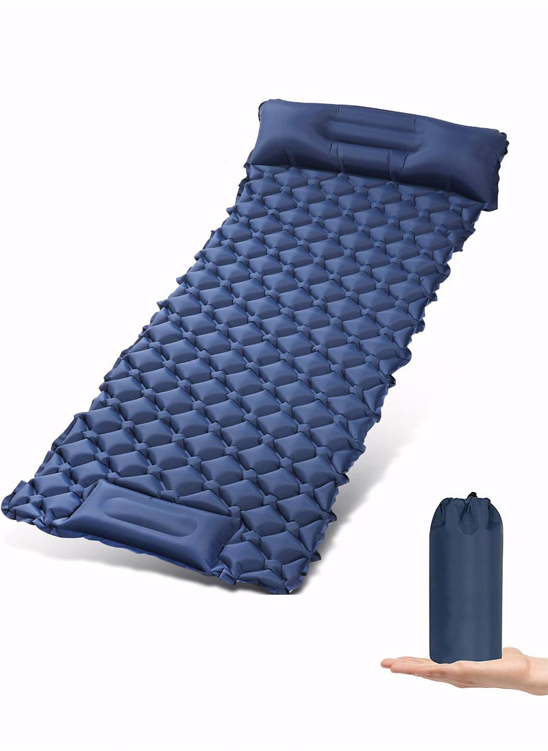 Camping Mattress Sleeping Mat, Ultralight Inflatable Camping Sleeping Pad with Built-in Foot Pump, Hiking Mat Camping Bed Air Mattress for Camping & Hiking Equipment