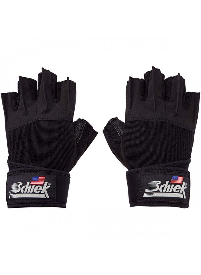 Schiek Sports Platinum 3/4 Finger Wrist Wrap Lifting Gloves - XS - Black/Gray