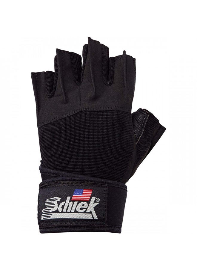 Schiek Sports Platinum 3/4 Finger Wrist Wrap Lifting Gloves - XS - Black/Gray