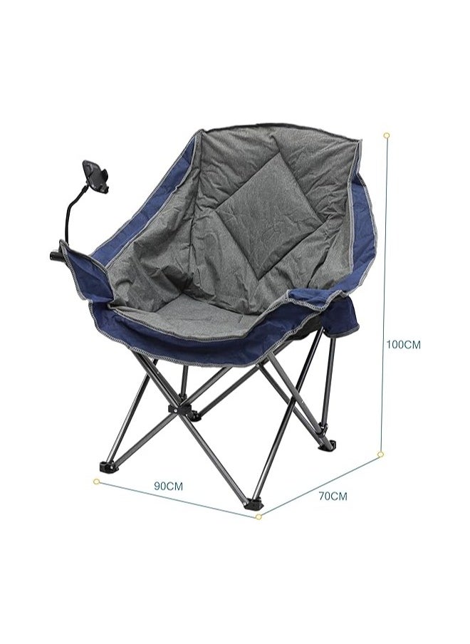 Home Furniture New Modern Desgin Camping Chair Mh-1107 With Cup Holder And Mobile Holder And Pockets, Beach Chair, Garden Chair Cupholder With Comfortable Tilted (Grey)