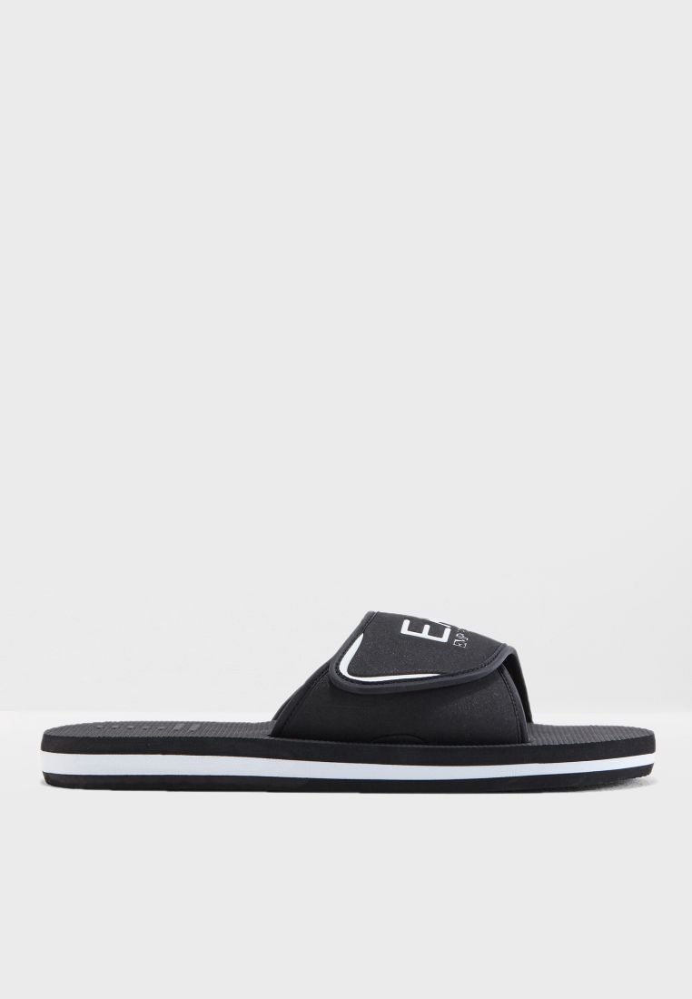 Logo Strap Casual Slides black