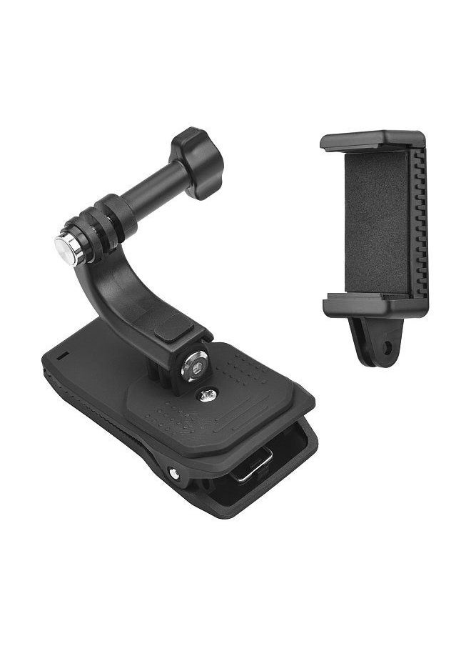 UURIG Backpack Shoulder Strap Mount Quick Clip Mount with Phone Holder Replacement for GoPro Hero 10/9/8/7 Xiaomi Insta360 Action Camera for iPhone Samsung Huawei Smartphone