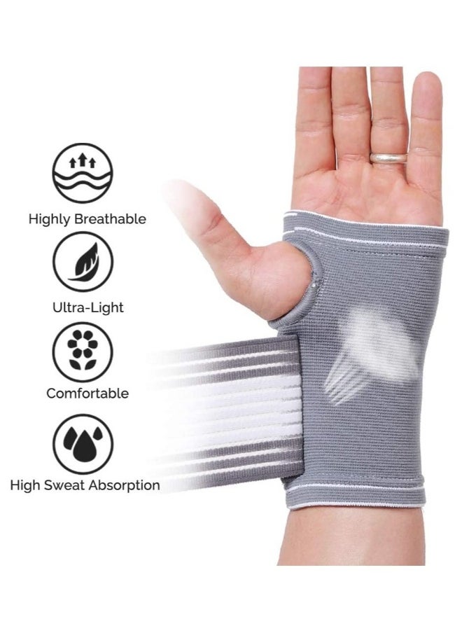 1Pair Hand Palm Wrist Support Elastic Wrist Support with Strap Ideal for Sprains Injury or Sports Use with no Metal bar Support Without inhibiting Flexibility Size L