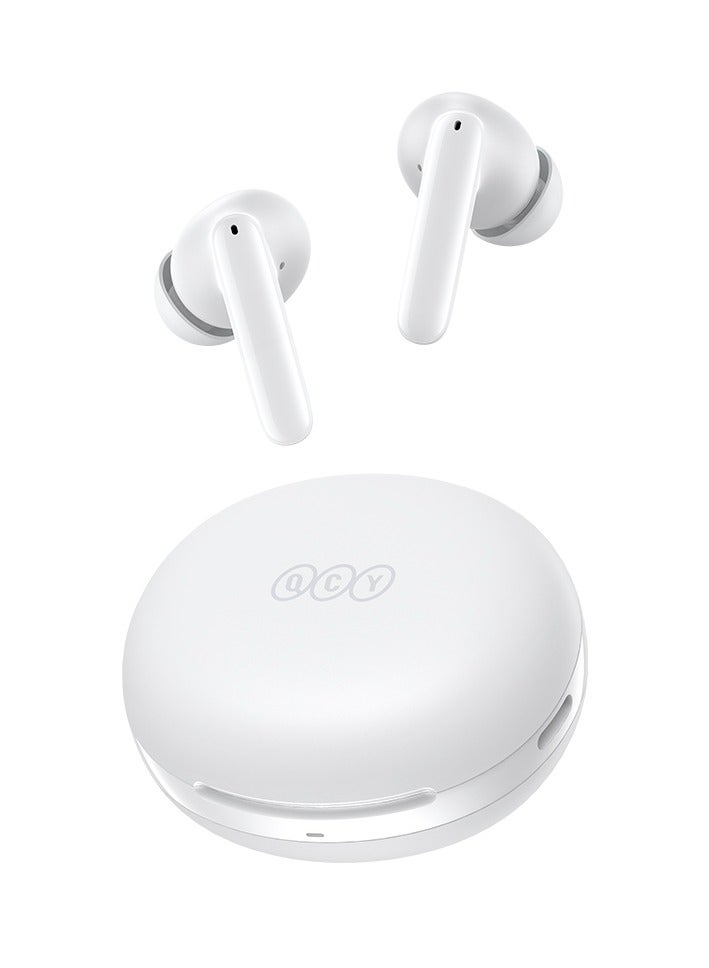 T13 ANC 2 Truly Wireless ANC Earbuds With Noice Cancellation, 30 Hours Long Battery Life, 5.3 Bluetooth Multipoint and Stable Connections - White