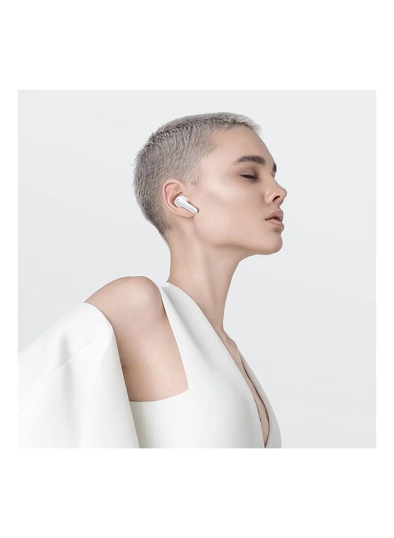 T13 ANC Earbuds Featuring Active Noise Cancellation Adjustable ANC Levels Transparency Mode, and EQ settings Bluetooth 5.3 IPX5 Waterproof - White