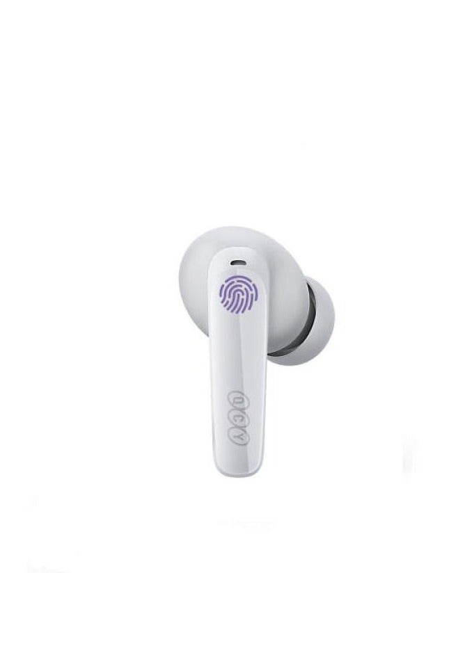 T13 ANC Earbuds Featuring Active Noise Cancellation Adjustable ANC Levels Transparency Mode, and EQ settings Bluetooth 5.3 IPX5 Waterproof - White