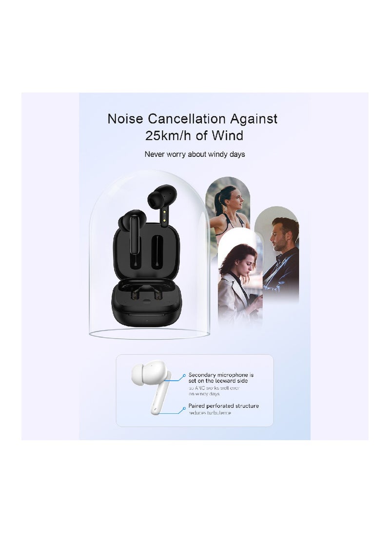 Marvelous Earbuds Featuring Active Noise Cancellation Adjustable ANC Levels Transparency Mode, and EQ settings Bluetooth 5.3 IPX5 Waterproof T13-ANC - White