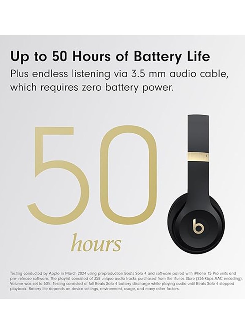 Solo 4 On-Ear Wireless Headphones / Comfortable and Durable / Ultra Light / USB-C or 3.5 mm Audio Cable - Black/Gold