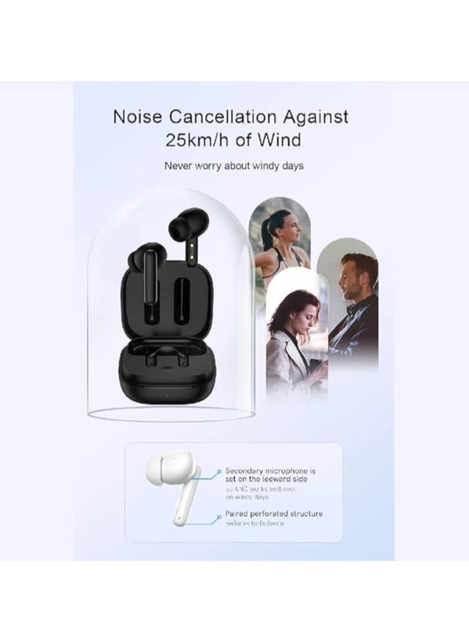 T13 ANC Bluetooth Earphones Active Noise Cancelling Wireless Earbuds Bluetooth 5.3 Stereo Bass in Ear Earphones 4 Mics Clear Calls 30H Playtime 2hr Charge Black