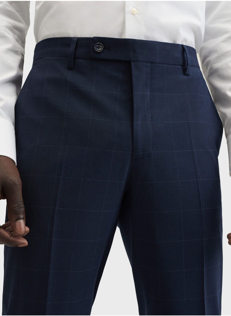 Checked Slim Fit Trousers