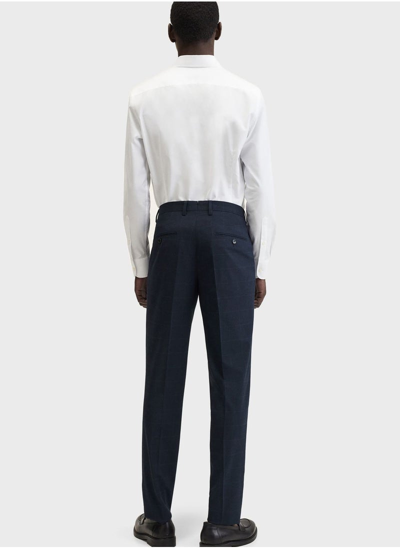 Checked Slim Fit Trousers