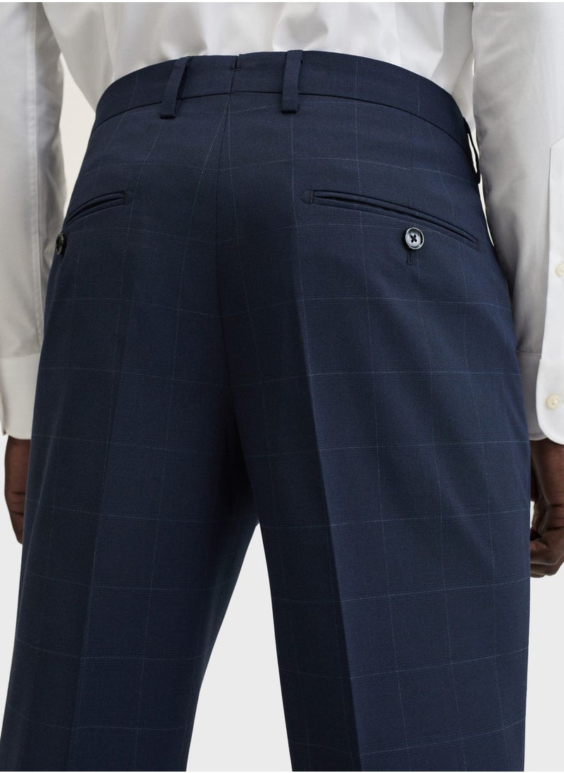 Checked Slim Fit Trousers