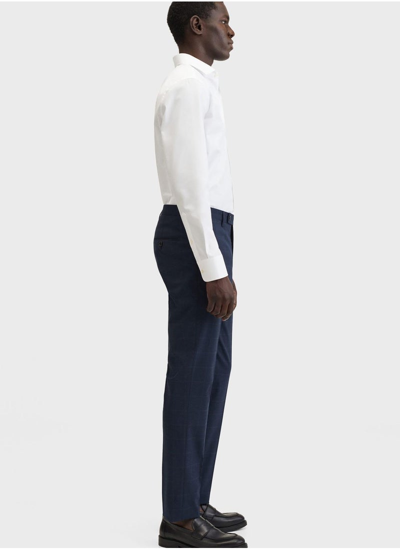 Checked Slim Fit Trousers