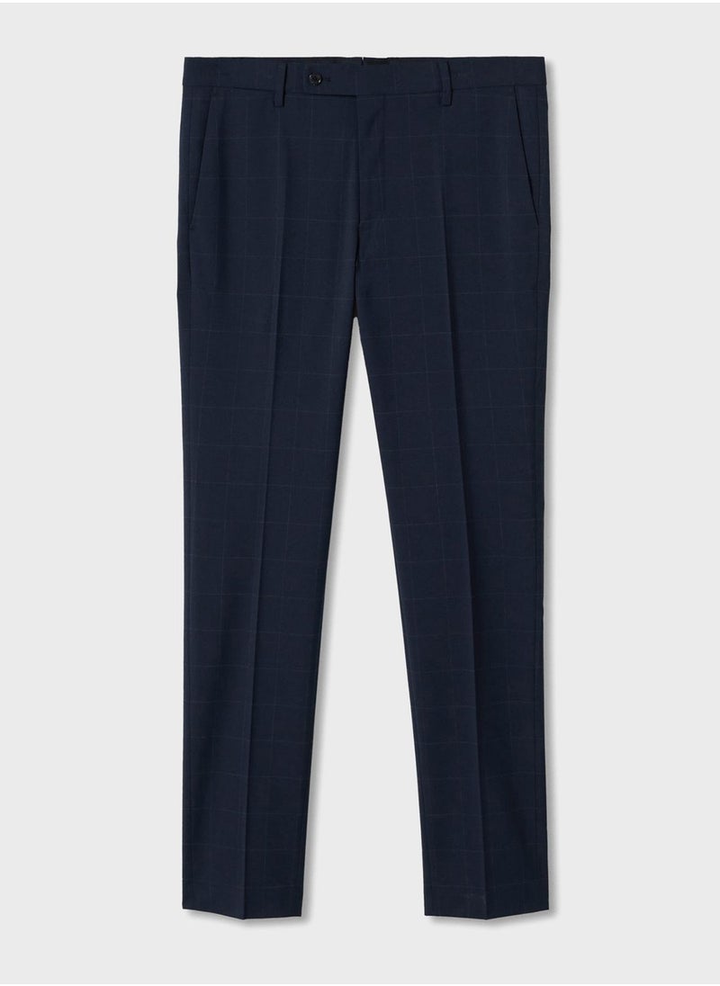 Checked Slim Fit Trousers