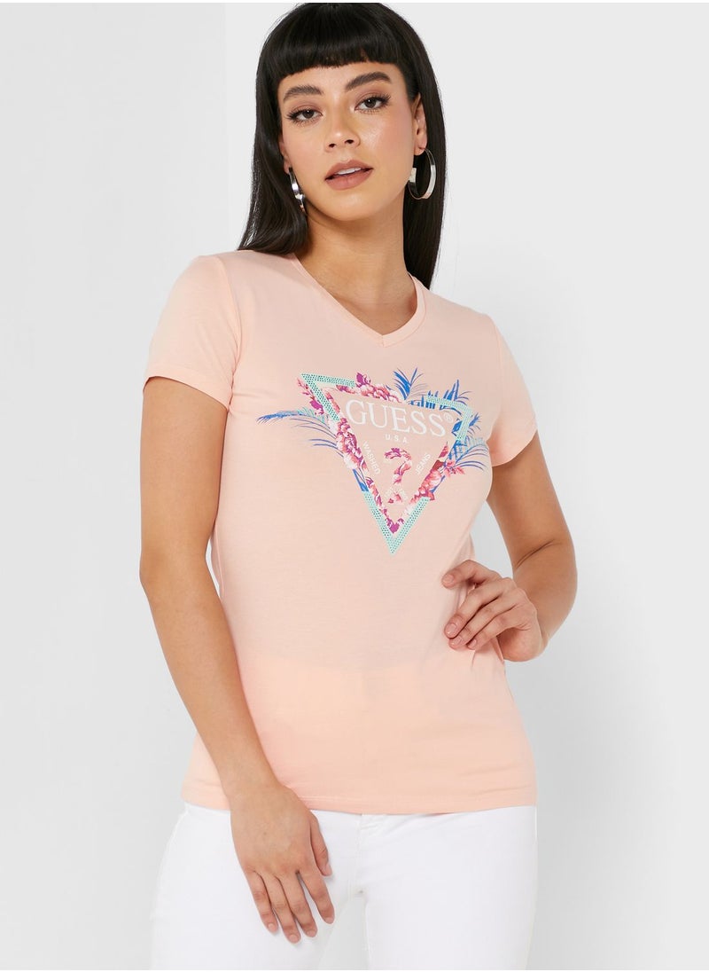 V-Neck Graphic T-Shirt