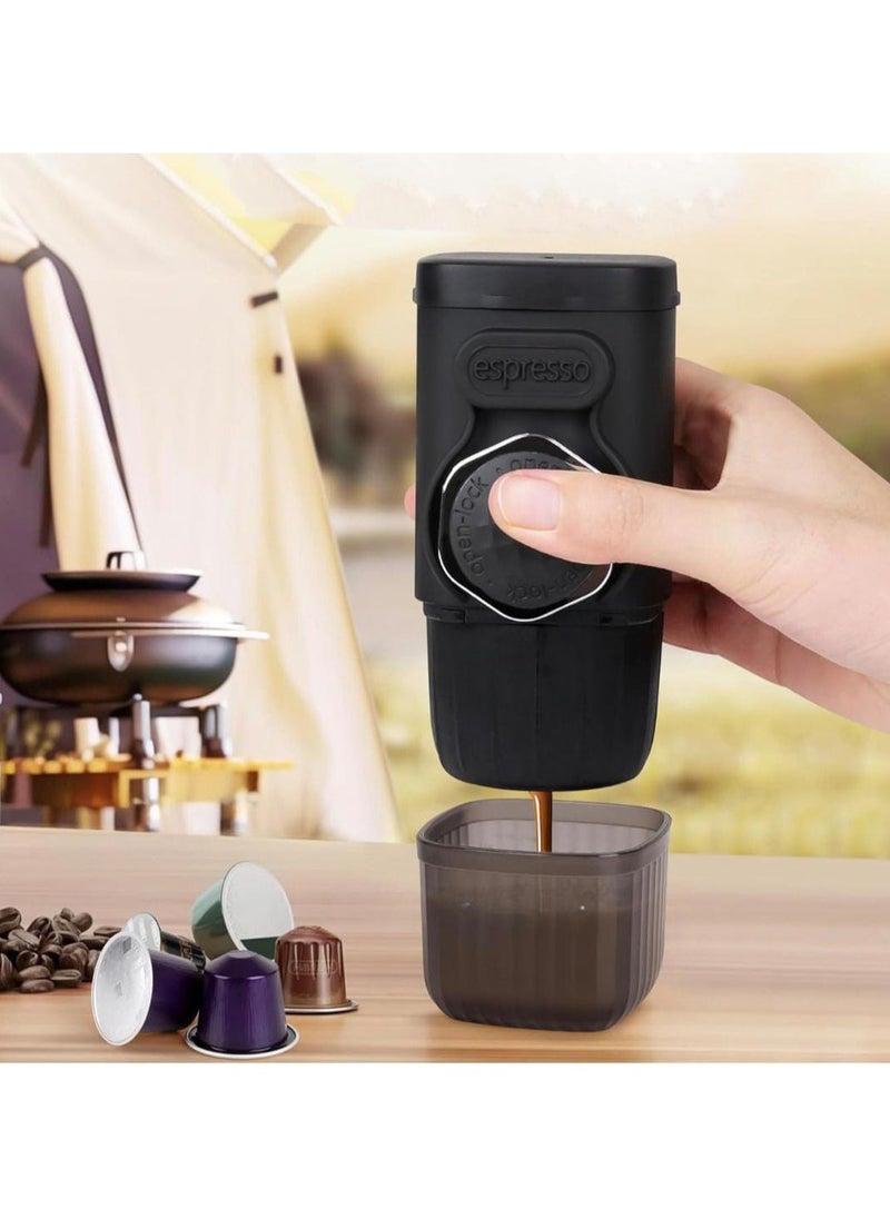 Mini Portable Espresso Coffee Maker, 18 Bar Manual Coffee Machine for Travel, Camping, Outdoor, and Home – Small Handheld Coffee Brewer for Fresh Espresso Anywhere