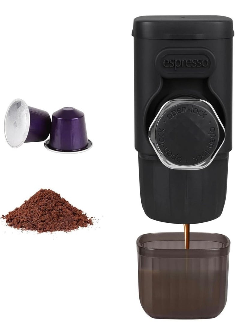 Mini Portable Espresso Coffee Maker, 18 Bar Manual Coffee Machine for Travel, Camping, Outdoor, and Home  Small Handheld Coffee Brewer for Fresh Espresso Anywhere