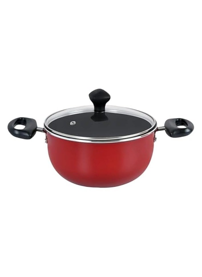 7 Piece Non-Stick Aluminium Cookware sets| Non Stick Aluminium | Casserole | Sauce Pan | Fry Pan - Red