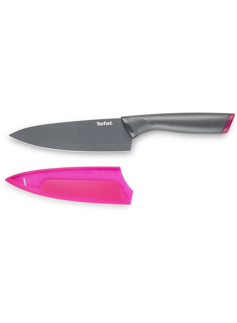 Stainless Steel Chef Knife With Cover 15 Cm Silver & Black