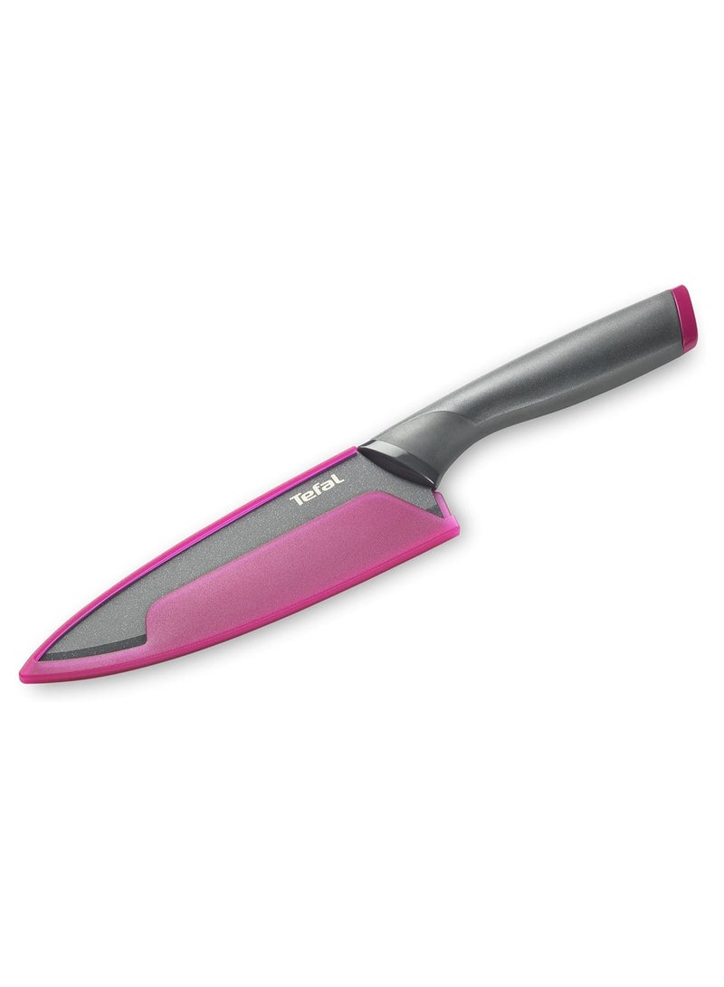 Stainless Steel Chef Knife With Cover 15 Cm Silver & Black