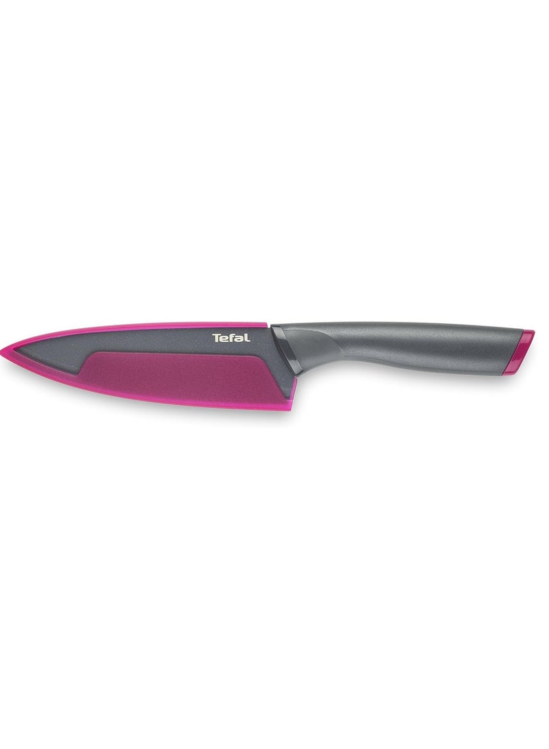 Stainless Steel Chef Knife With Cover 15 Cm Silver & Black