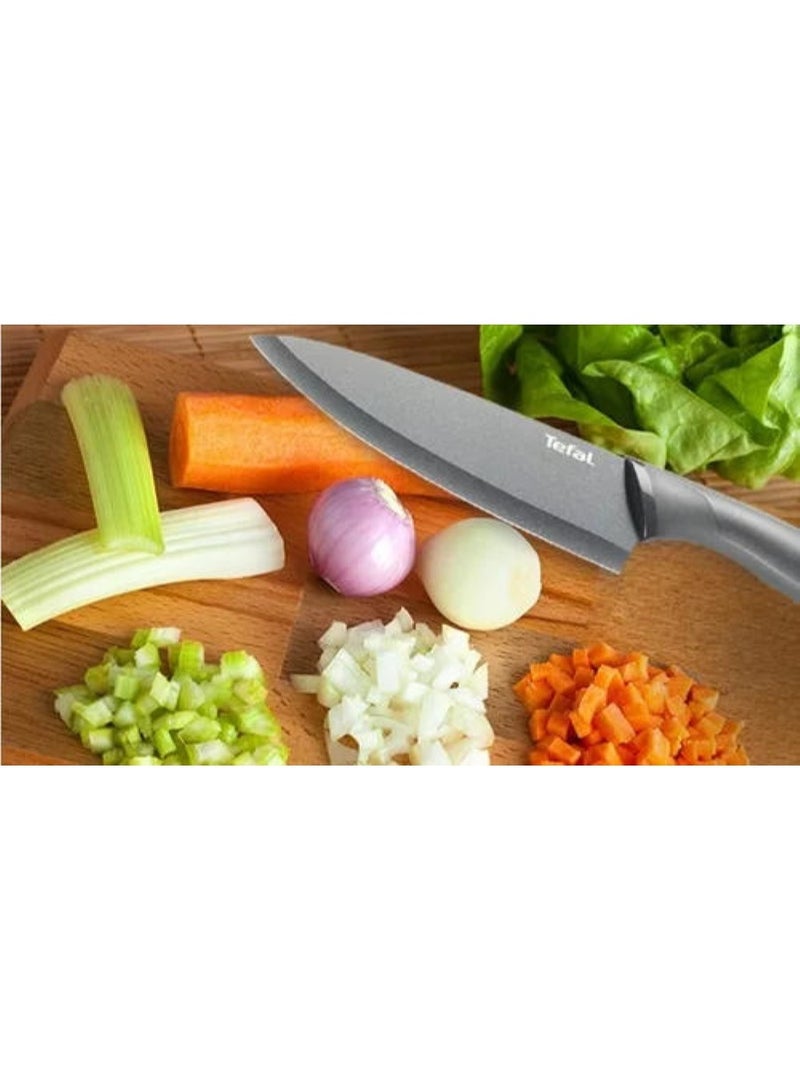 Stainless Steel Chef Knife With Cover 15 Cm Silver & Black