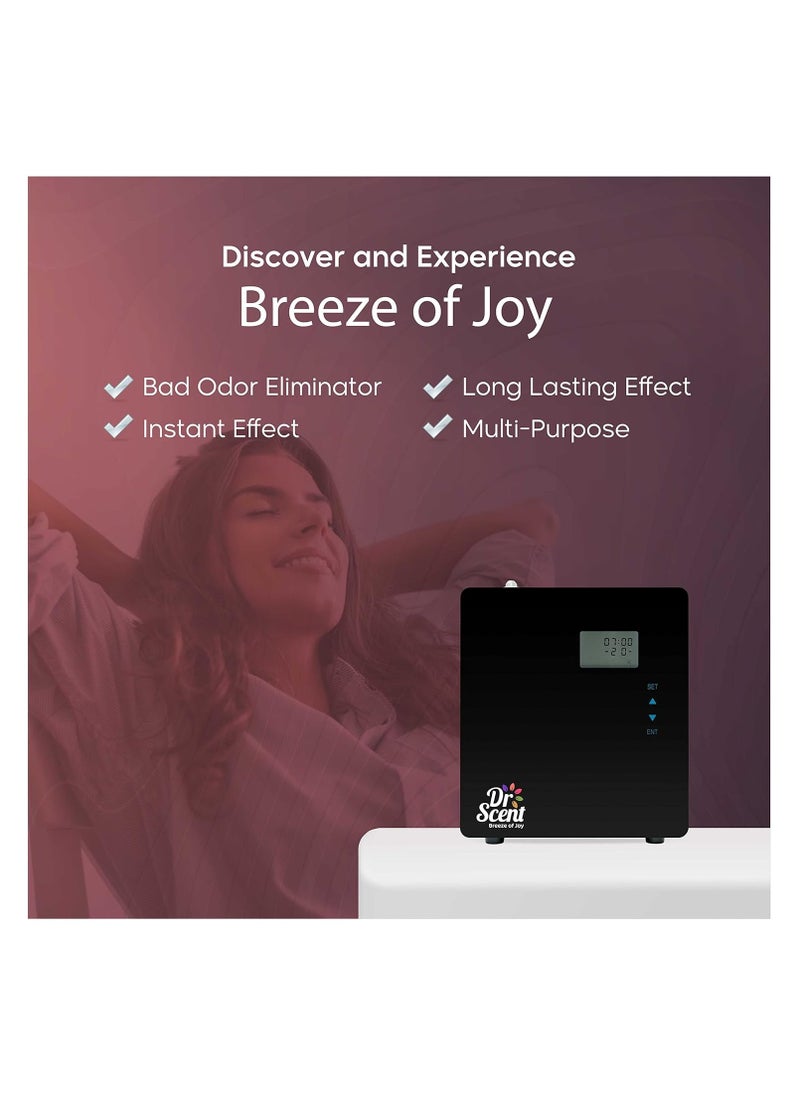 Dr Scent Breeze of Joy Essential Oil Small Diffuser Fragrance Machine, Supporting Mobile APP (Black)