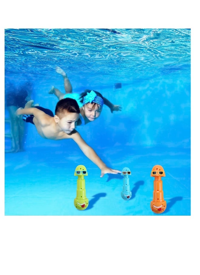 Diving Pool Toys for Kids, 3 PCS Swim Training Toy, Diving Sticks, Fun Swimming Pool Games, Water Toys for Boys, Girls, Dive Eggs Sticks, Pool Toys for Kids Ages 8-12