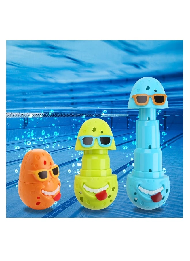 Diving Pool Toys for Kids, 3 PCS Swim Training Toy, Diving Sticks, Fun Swimming Pool Games, Water Toys for Boys, Girls, Dive Eggs Sticks, Pool Toys for Kids Ages 8-12