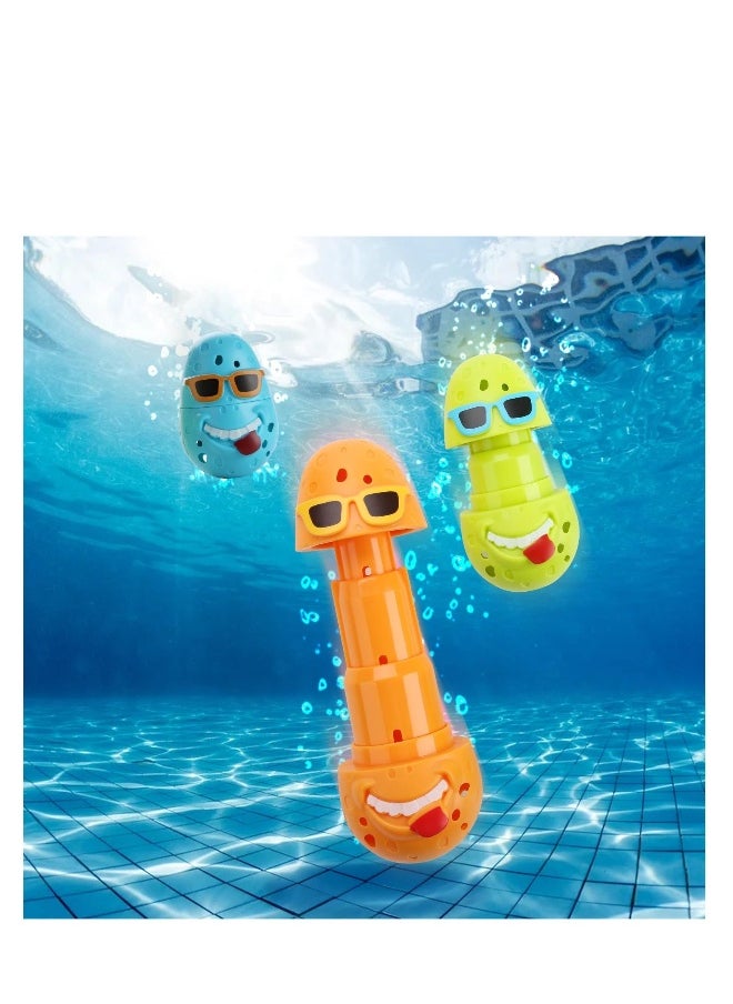 Diving Pool Toys for Kids, 3 PCS Swim Training Toy, Diving Sticks, Fun Swimming Pool Games, Water Toys for Boys, Girls, Dive Eggs Sticks, Pool Toys for Kids Ages 8-12