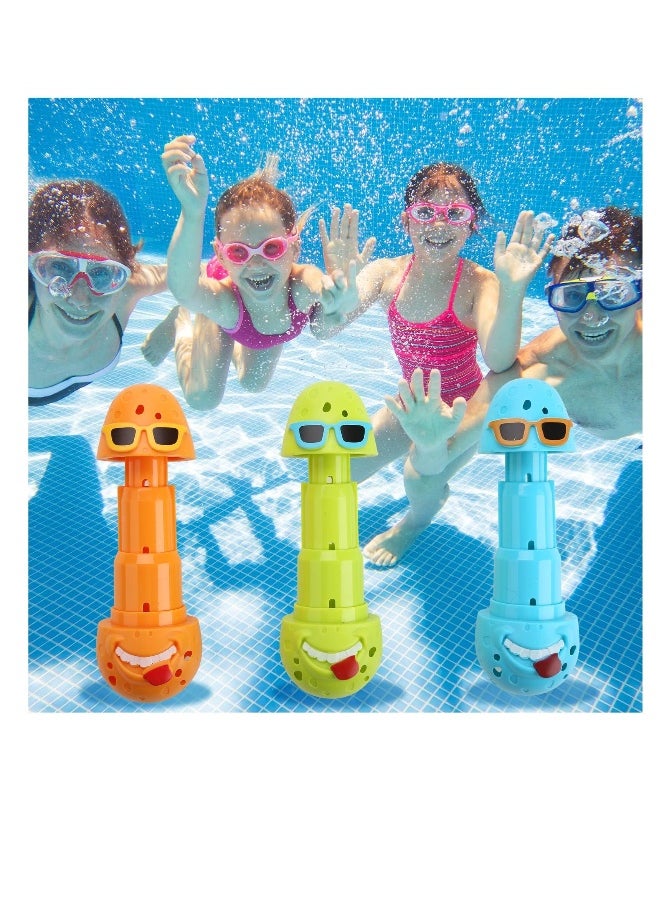 Diving Pool Toys for Kids, 3 PCS Swim Training Toy, Diving Sticks, Fun Swimming Pool Games, Water Toys for Boys, Girls, Dive Eggs Sticks, Pool Toys for Kids Ages 8-12