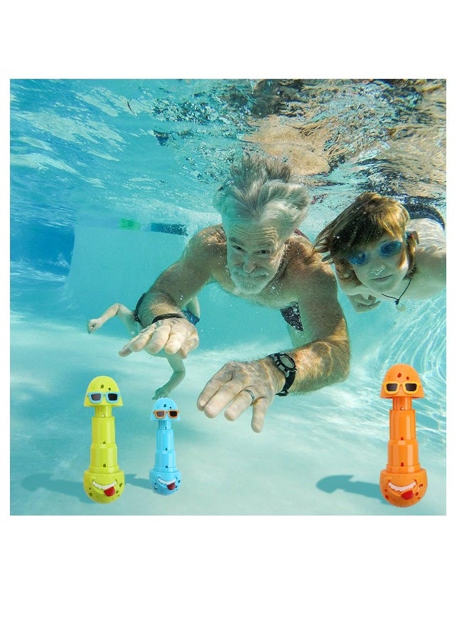 Diving Pool Toys for Kids, 3 PCS Swim Training Toy, Diving Sticks, Fun Swimming Pool Games, Water Toys for Boys, Girls, Dive Eggs Sticks, Pool Toys for Kids Ages 8-12