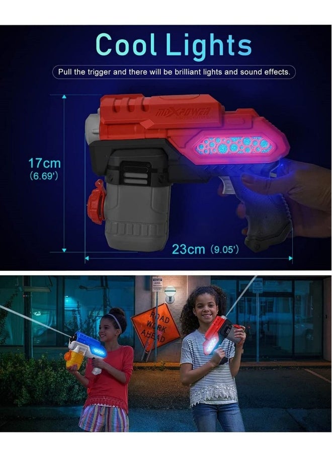 Electric Water Gun, Battery Operated Squirt Guns with Cool LED Lights, 300CC Long Range Water Blaster for Kids Adults Swimming Pool Beach Party Water Fighting Black