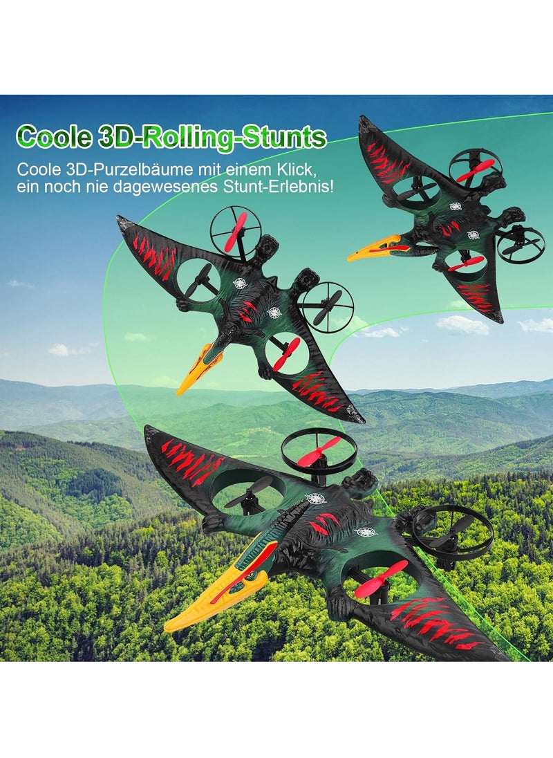 RC Aeroplane 2.4GHz Remote Controlled L0713 Quadcopter – Floating Fighter Aircraft RC Plane for Beginners, Children & Adults – Ready-to-Fly (RTF), USB Charging, Green