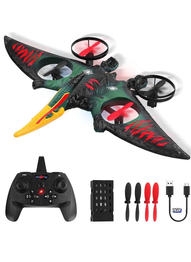 RC Aeroplane 2.4GHz Remote Controlled L0713 Quadcopter – Floating Fighter Aircraft RC Plane for Beginners, Children & Adults – Ready-to-Fly (RTF), USB Charging, Green