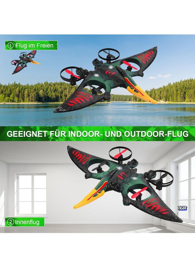 RC Aeroplane 2.4GHz Remote Controlled L0713 Quadcopter – Floating Fighter Aircraft RC Plane for Beginners, Children & Adults – Ready-to-Fly (RTF), USB Charging, Green