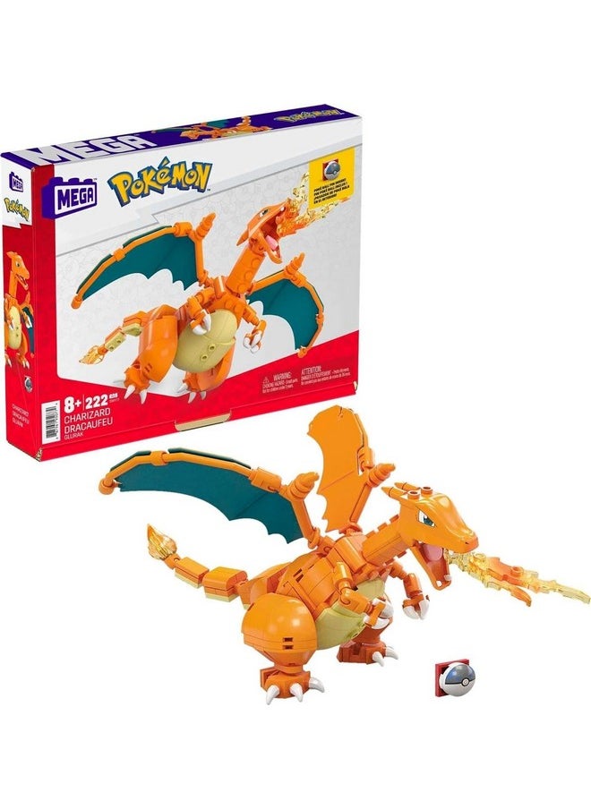 Pokémon Building Toys Set Charizard With 222 Pieces, Articulated And Poseable, 4 Inches Tall, For Kids