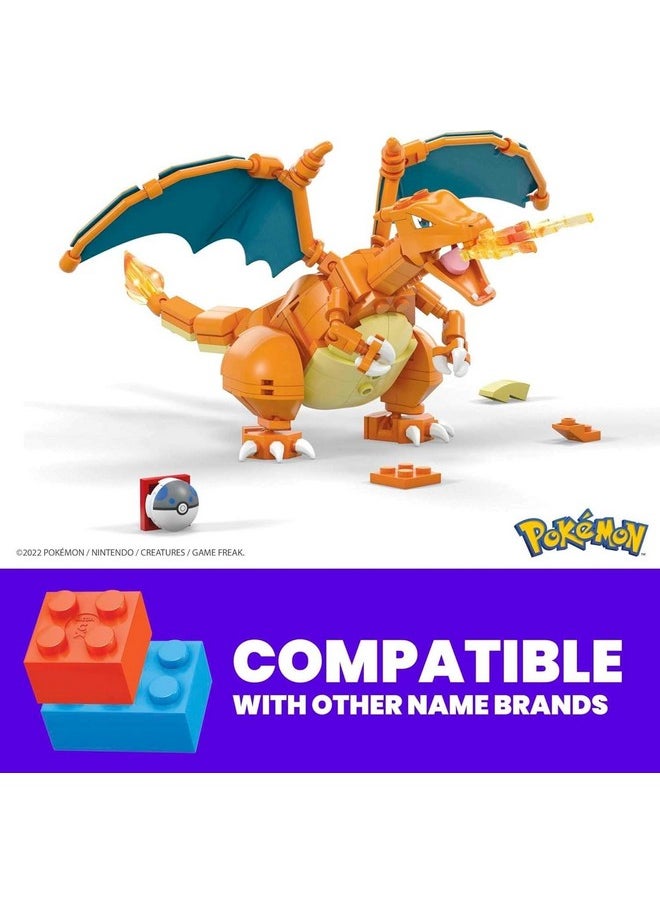 Pokémon Building Toys Set Charizard With 222 Pieces, Articulated And Poseable, 4 Inches Tall, For Kids