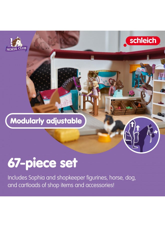 Schleich Horse Club Horse Shop, 67 Piece Tack Shop Horse Play Set with Horses and Riders, Farm Play Set for Children Ages 5-12