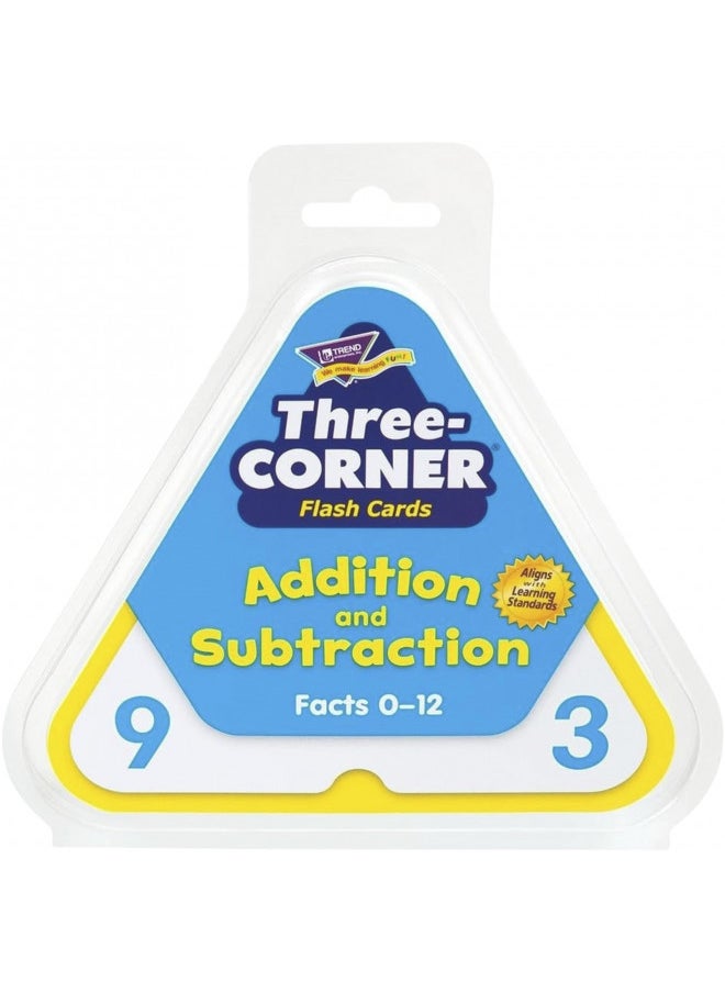 TREND ENTERPRISES: Three-Corner Addition and Subtraction Flash Cards, Interactive Self-Checking Cards, Exciting Way for Everyone to Learn, 48 Two-Sided Cards Included, Ages 6 and Up