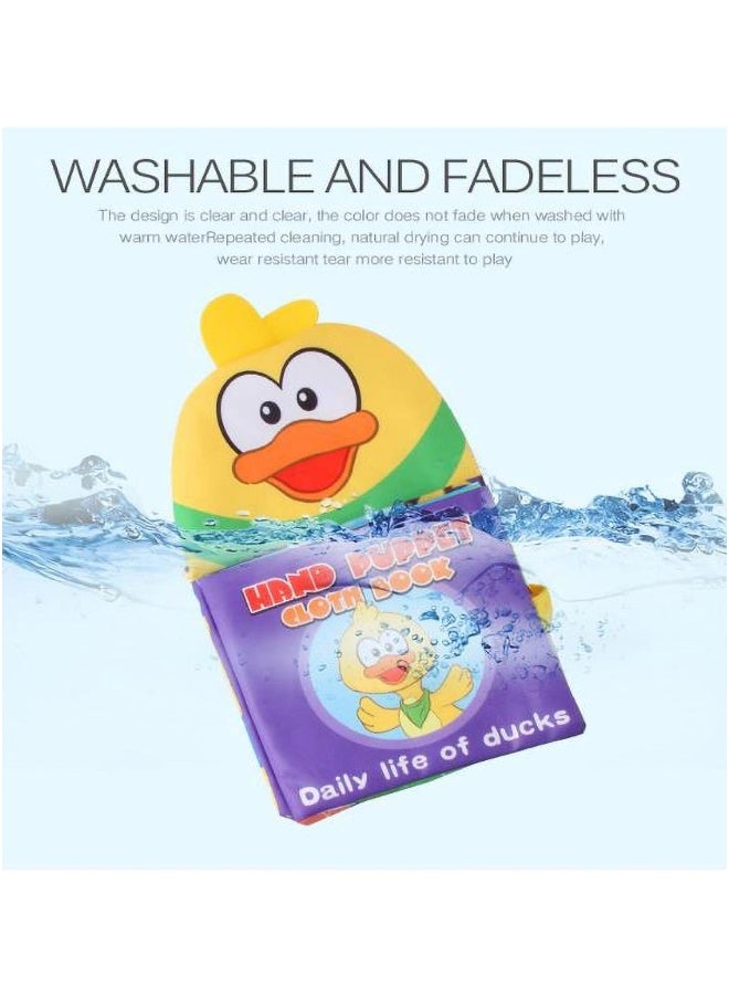 Baby Books, Soft Book Duck Cloth Hand Puppet Sensory Books, Interactive Books Early Learning, Newborn Essentials Infant Gifts for Baby Boys Girls 3-12 Months