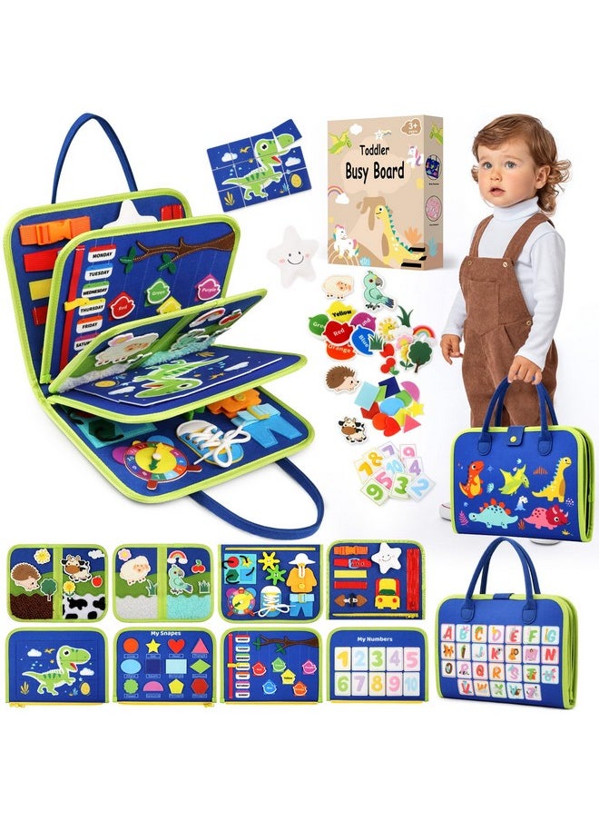 Toddler Sensory Busy Board: Baby Travel Toy - Activity Book For Boys - Motor Skill Birthday Gift For Kid Aged 1-3 4 Years Old - Fine Educational Preschool Learning For Car Airplane Game