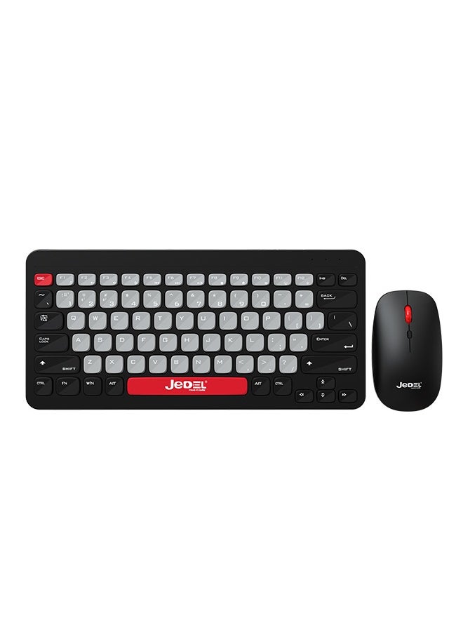 WS681B Wireless Bluetooth Office Mouse and Keyboard Set for PC, Tablet, Cell Phone Black