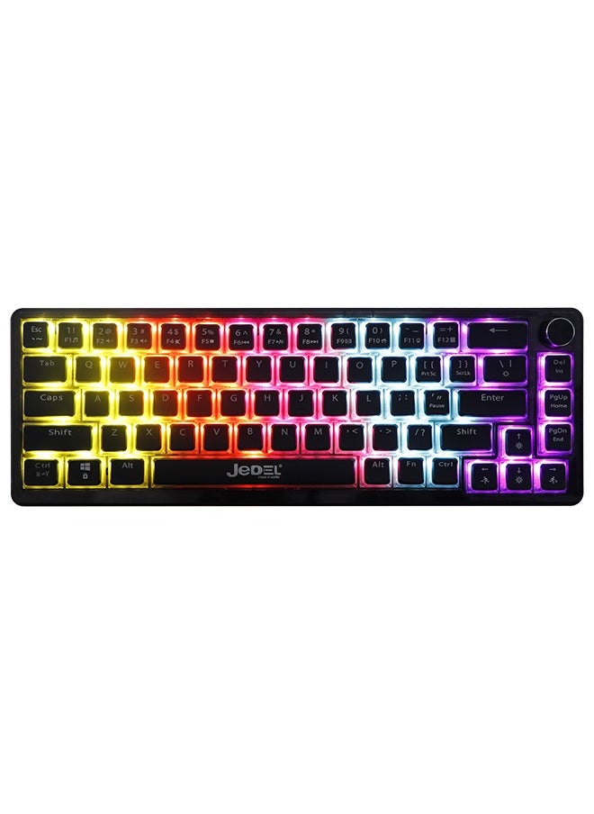 KL150 Wireless Gaming Mechanical Keyboard with Colorful LED Lights Black