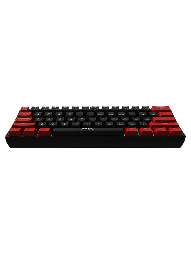 KL69 Wireless Bluetooth Gaming Office Keyboard, Type-C Rechargeable Black and Red