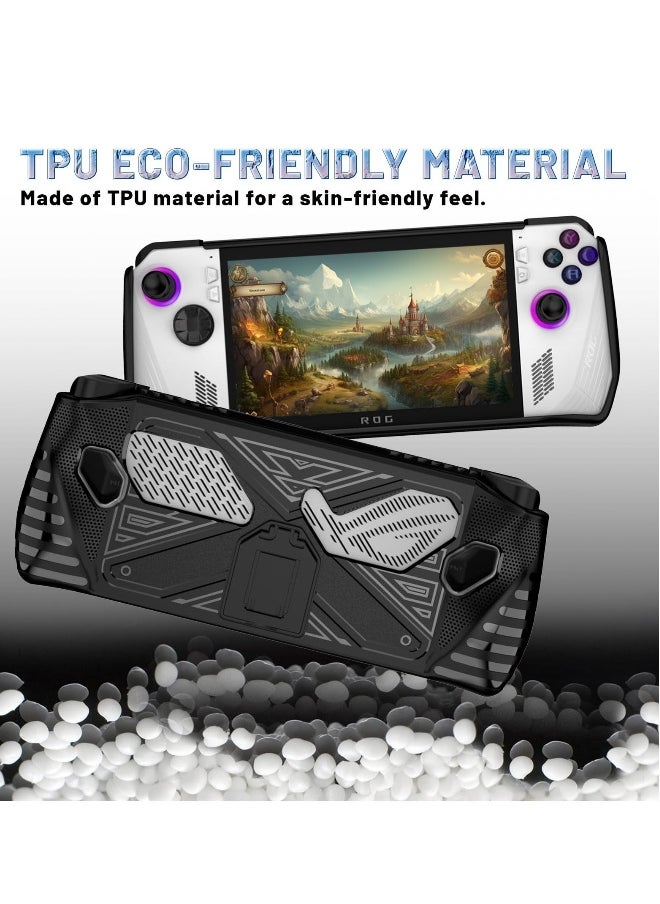 Travel Handbag, Protection Case for ASUS ROG Ally, with Shock-Absorption and Anti-Scratch Design, Built-in Stand for Game Handheld Console - Anti-Drop Shockproof Shell (Black)