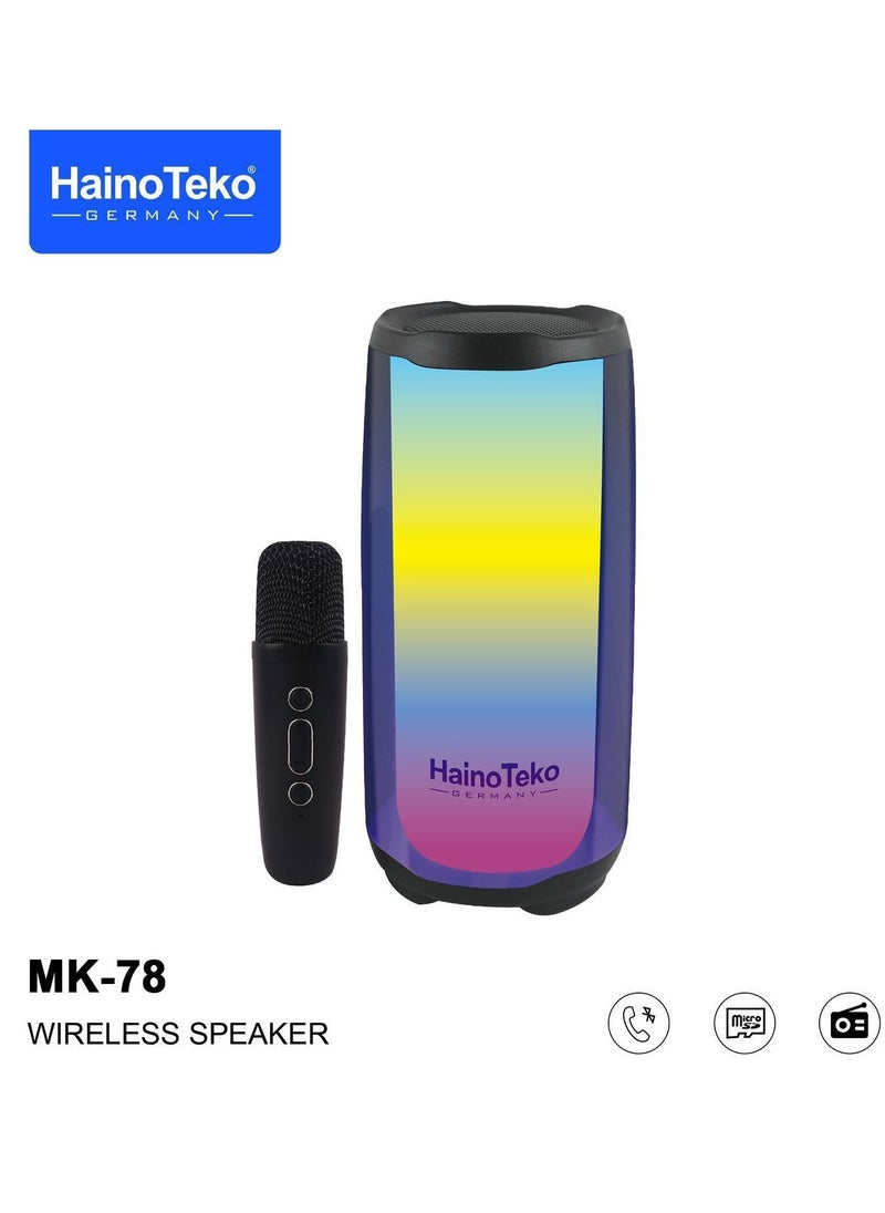 Haino Teko Germany MK78 Portable Bluetooth Speaker with Wireless Mic Black