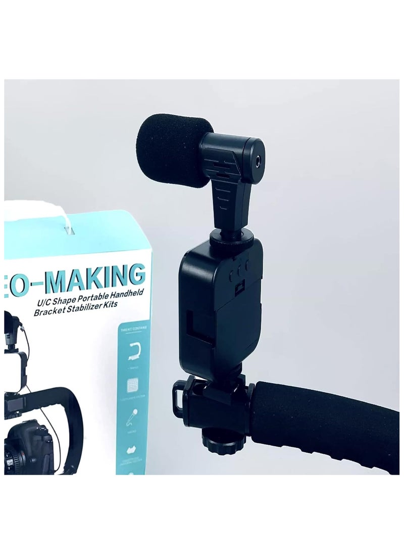 Professional Smartphone Camera Stabilizer Handheld Gimbel With Mic And Flash Photography Video Vlogging Recording Case Steadicam Compatible