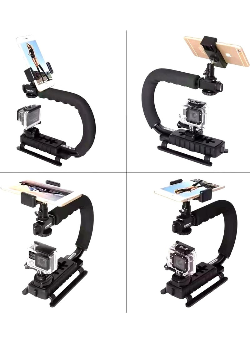 Professional Smartphone Camera Stabilizer Handheld Gimbel With Mic And Flash Photography Video Vlogging Recording Case Steadicam Compatible