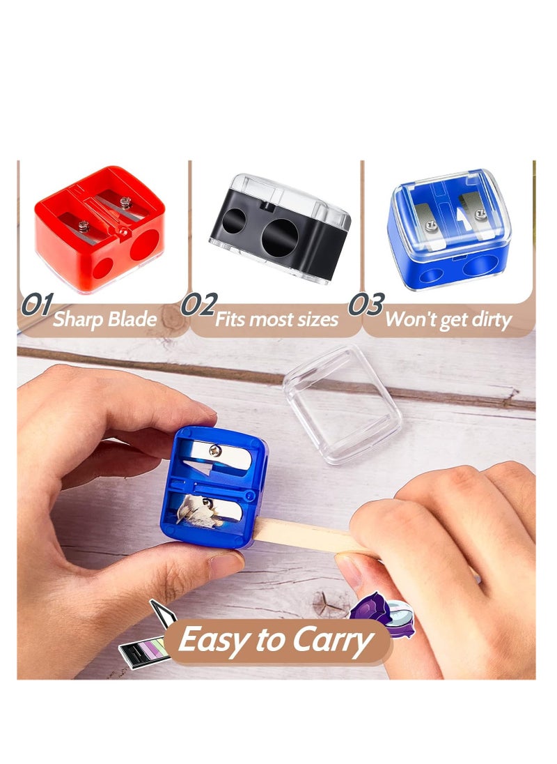 5 Pack Makeup Pencil Sharpener Eyeliner Sharpener Lip Pencil Sharpener Cosmetic Pencil Sharpener Dual Sharpener (Colorful)